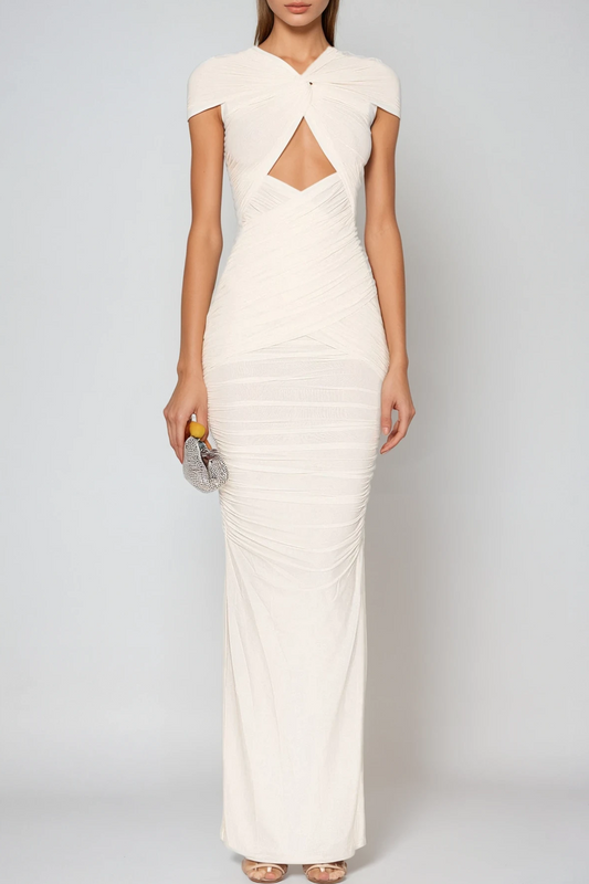 Danai Cutout Ruch Maxi Dress
