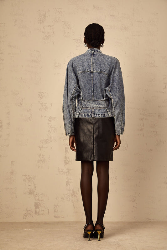 Isidore blue whiskering denim jacket