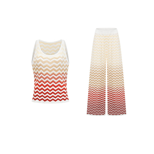 Isabelle Yellow Zigzag Knit Matching Set