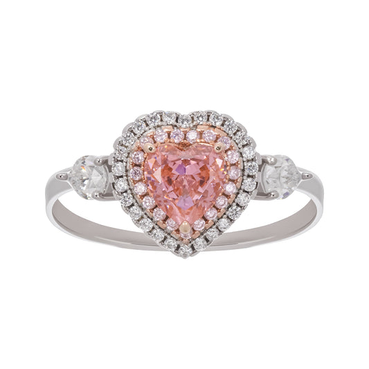 Impératrice Pink Heart Cut Gemstone Sterling Silver Ring