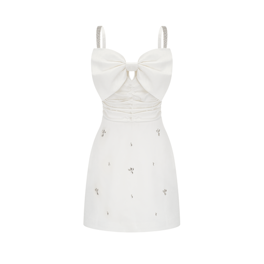 Anastasia white crystal-embellished mini dress (US Only)