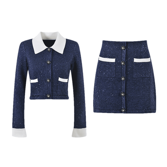 Bénédicte knitted jacket & skirt matching set