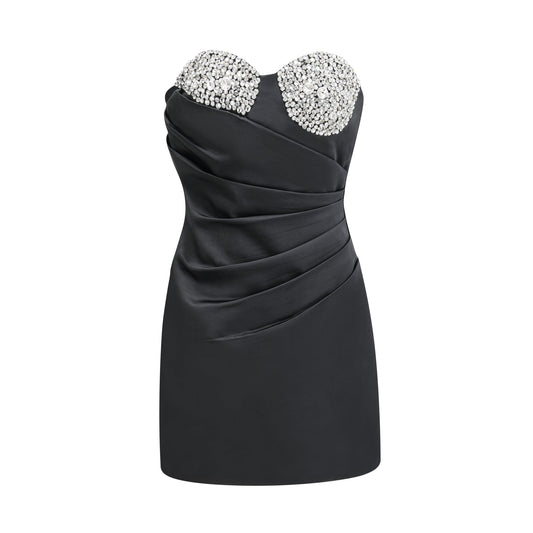 Emmeline crystal-embellished mini dress in Black