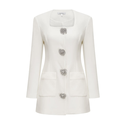 Fionnghuala White Crystal Embellished Mini Dress (US Only)