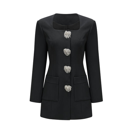 Fionnghuala Black Crystal Embellished Mini Dress