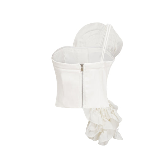 Lucie white floral-applique top