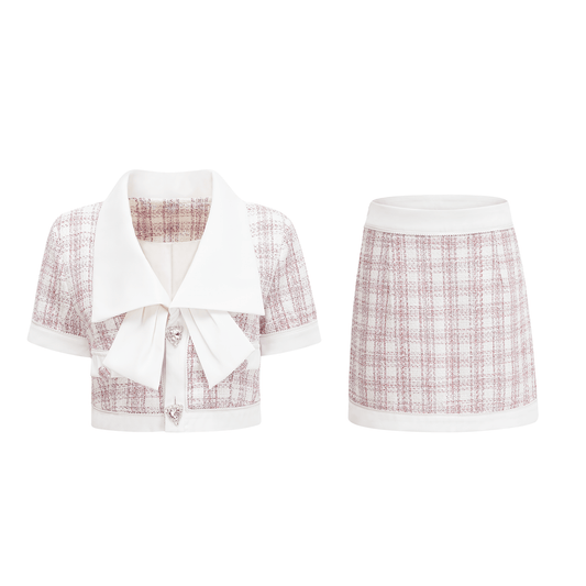 Melanie cropped top & skirt matching set