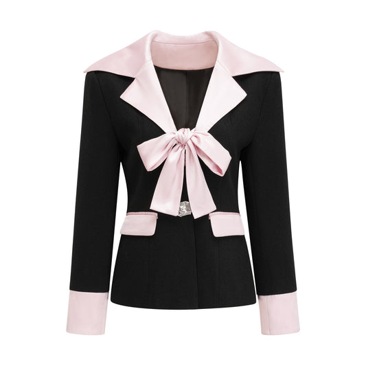 Uaine Black Two-Piece Jacket and Skirt Set