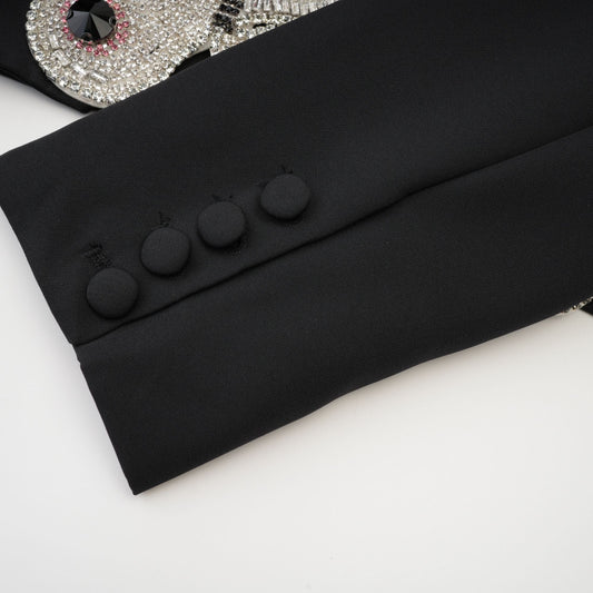 Roxane crystal-embellished jacket & skirt matching set