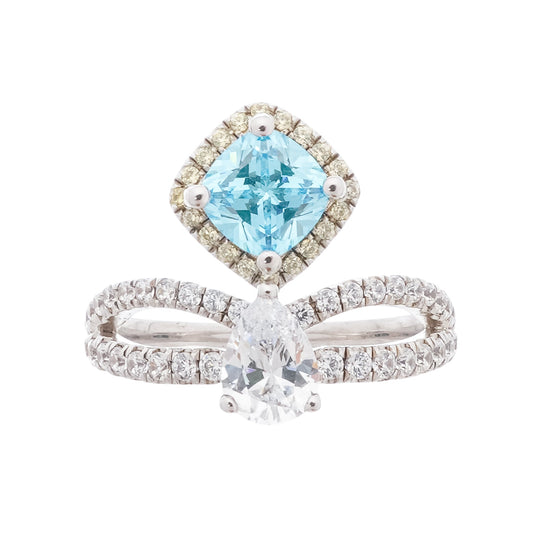 Eloïse Blue Crystal Embellished Sterling Silver Ring