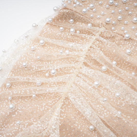 Sabine Faux Pearl Embellished Maxi Dress