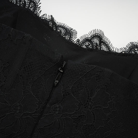 Sylvie black faux-pearl embellished mini dress