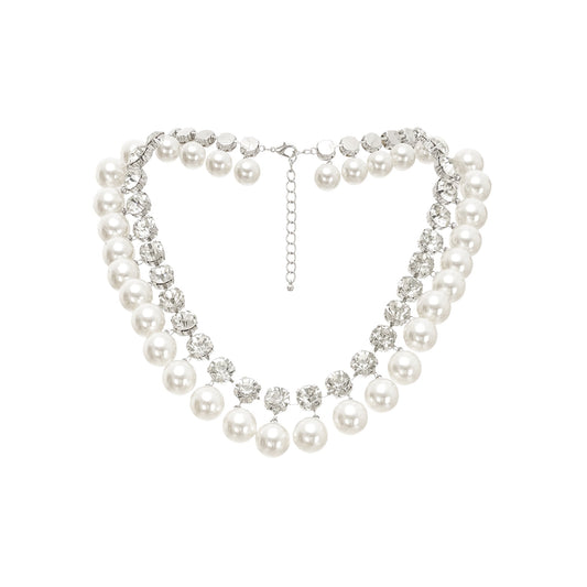 Valérie Pearl Embellished Layered Necklace