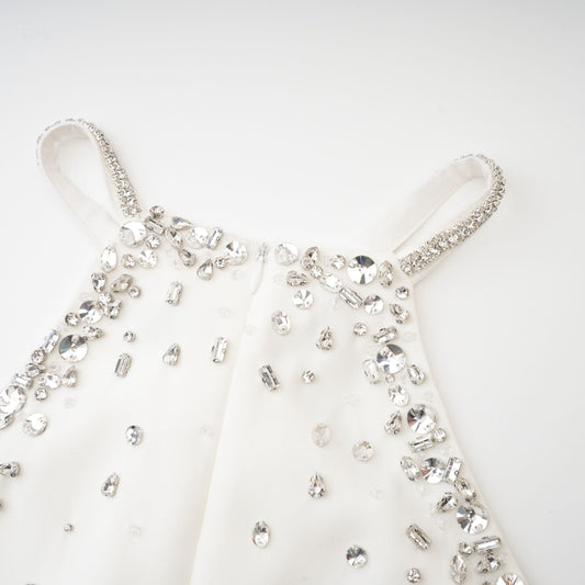 Xanthea white embellished mini dress