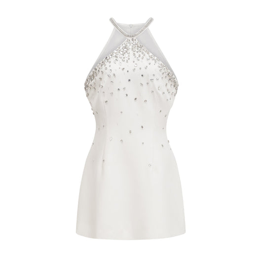 Xanthea white embellished mini dress